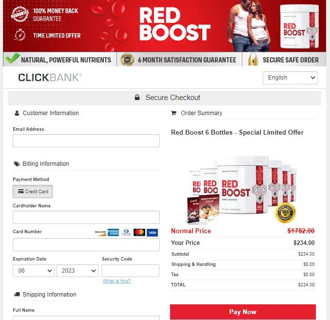 red boost Powder order